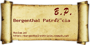 Bergenthal Patrícia névjegykártya
